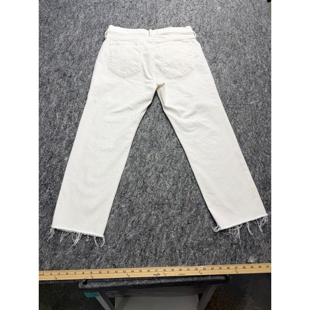 Gap Girlfriend Jeans White Raw Hem Stretch Denim Pants 28P Petite - Picture 11 of 11